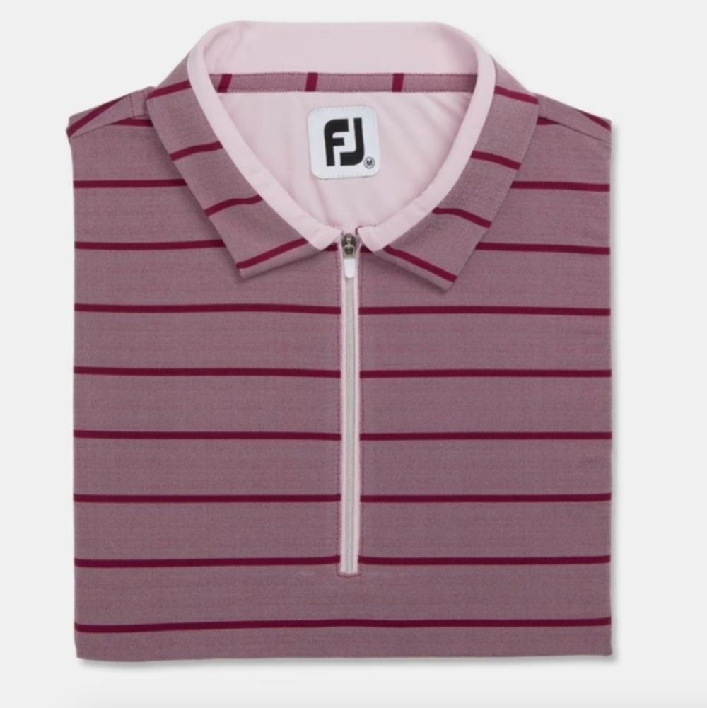 Footjoy Cap Sleeve Birdeye Stripe Jacquard Women's Shirts Size Large - Picture 3 of 9
